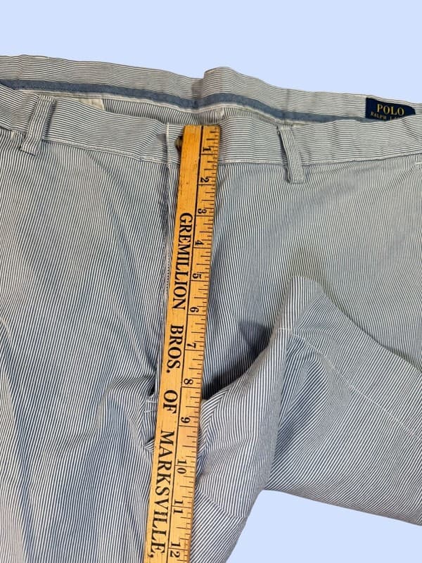 Polo Ralph Lauren Blue White Striped Seersucker Classic Fit 6" Shorts - Thumbnail 7