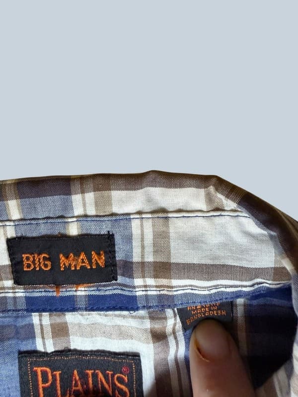 Plains Western Wear Men's Big Man Blue Plaid Short Sleeve Pearl Snap Shirt 2X - Thumbnail 4