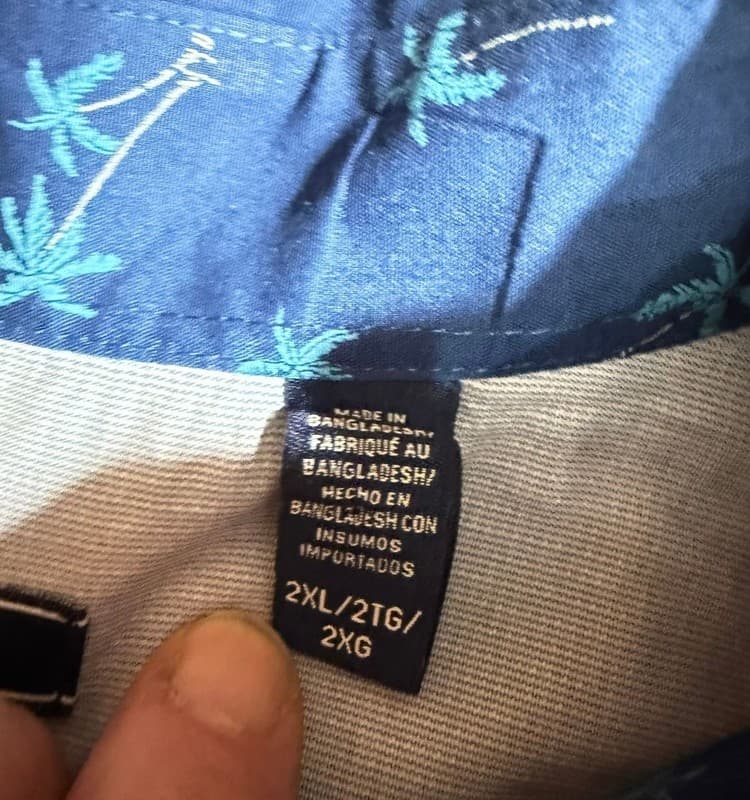 IZOD Men's Big & Tall 2XL Short Sleeve Button-Down Palm Tree Print Shirt - Thumbnail 5