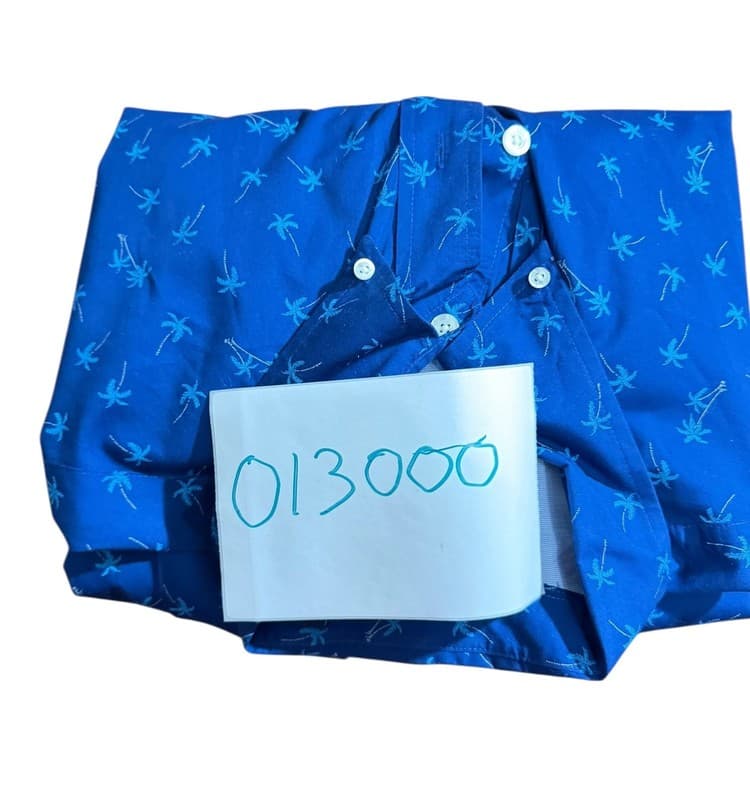 IZOD Men's Big & Tall 2XL Short Sleeve Button-Down Palm Tree Print Shirt - Thumbnail 7