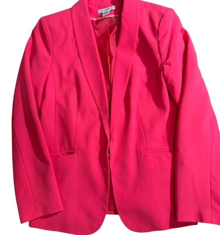 Liz Claiborne Women’s Pink Open Front Blazer Jacket Size 12 Career - Image 1