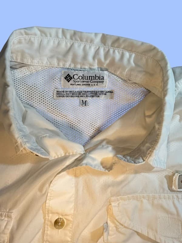 Columbia PFG Bahama II Long Sleeve Fishing Shirt White Medium - Thumbnail 3