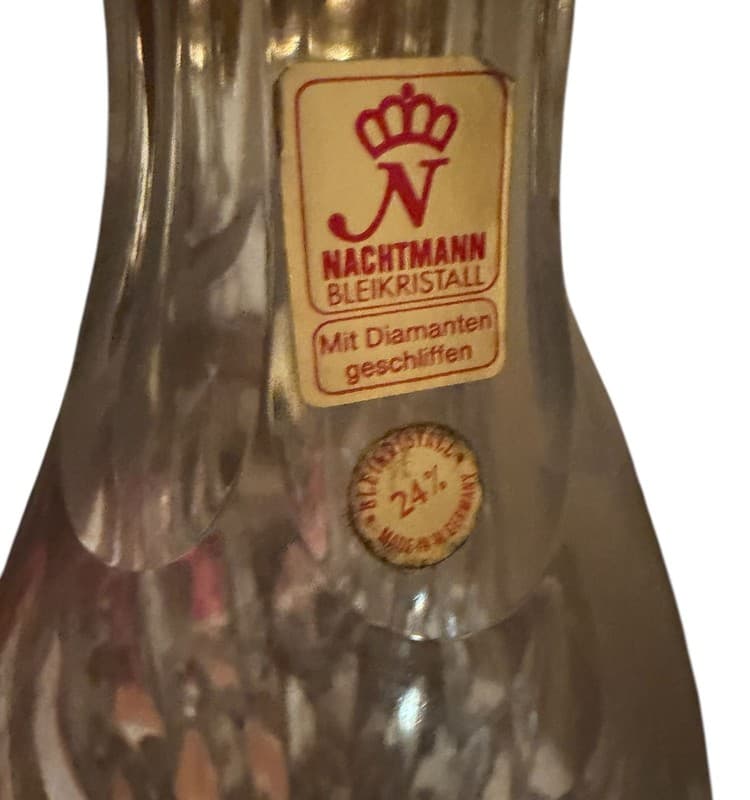 Vintage Nachtmann German Lead Crystal Decanter w Stopper 24% Bleikristall - Thumbnail 2