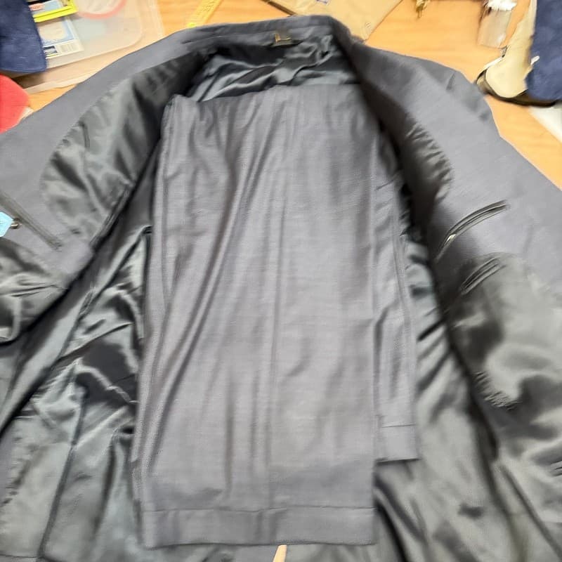 Baroni Executive Navy 2 Button Suit Mens 44R 44x32 Flat Front - Thumbnail 8