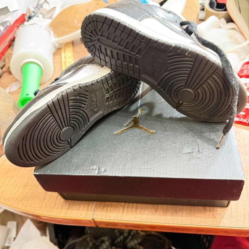 Nike Air Force 1 Low Black/White Youth Sneakers - Size 12C - Thumbnail 5