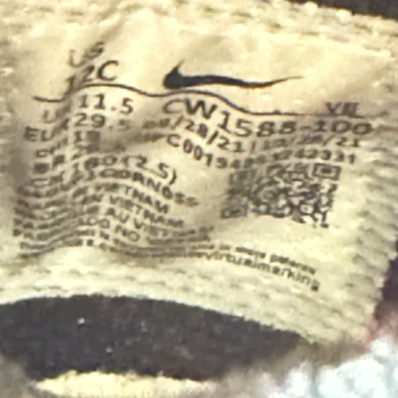 Nike Air Force 1 Low Black/White Youth Sneakers - Size 12C - Thumbnail 6