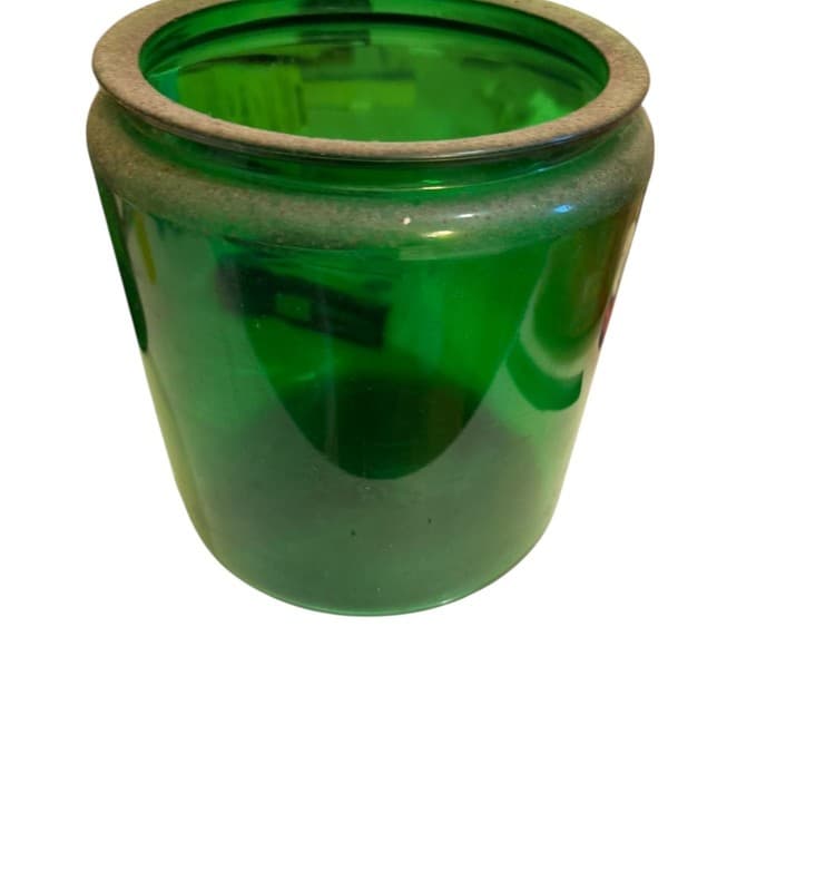 Vintage Green Glass Apothecary Jars Set of 2 Made in Belgium Pharmacy - Thumbnail 5