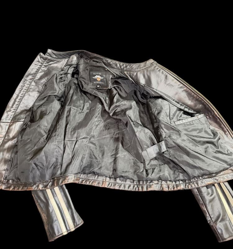 Harley-Davidson Women's Genuine Motor-clothes Leather Jacket w Racing Stripes - Thumbnail 7