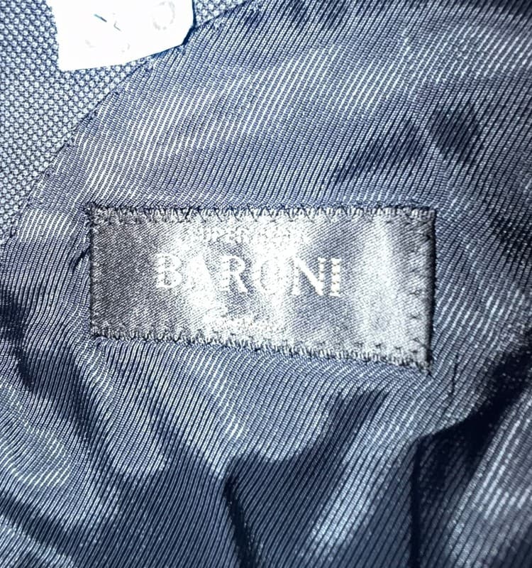 Baroni Executive Navy 2 Button Suit Mens 44R 44x32 Flat Front - Thumbnail 3