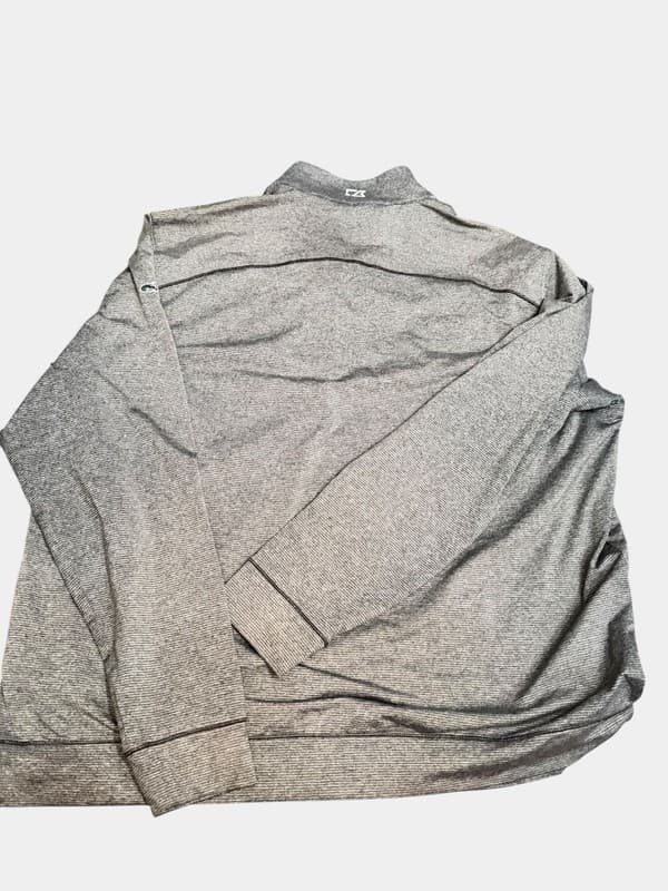 Cutter & Buck CB DryTec Grey Striped 1/4 Zip Performance Pullover XXL - Thumbnail 2