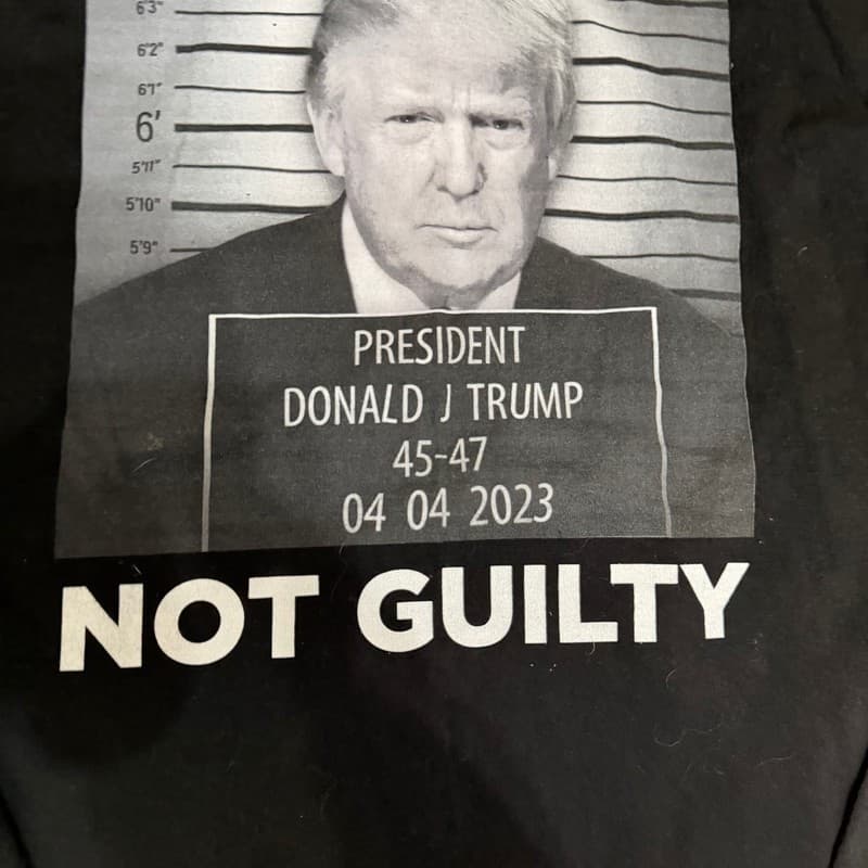 Trump Mugshot Not Guilty Trump Arrest 45-47 Political Satire Funny Trump Shirts - Thumbnail 3