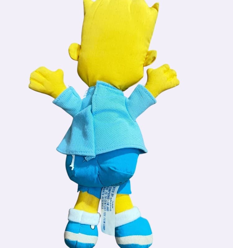 Vintage 1990 Bart Simpson Aye Caramba Plush Toy with Suction Cups Dan-Dee - Thumbnail 2