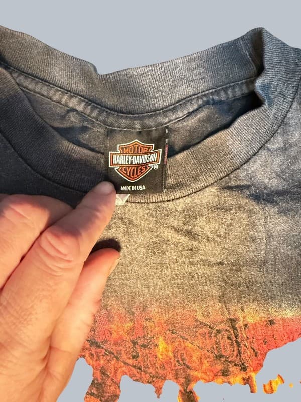 Vintage Harley-Davidson Glacier Kalispell Montana Stonewash T-Shirt 2XL - Thumbnail 4