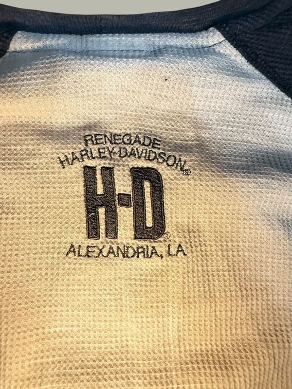 Harley-Davidson Willie G Skull Raglan Waffle Knit Thermal Shirt 2XL - Thumbnail 4