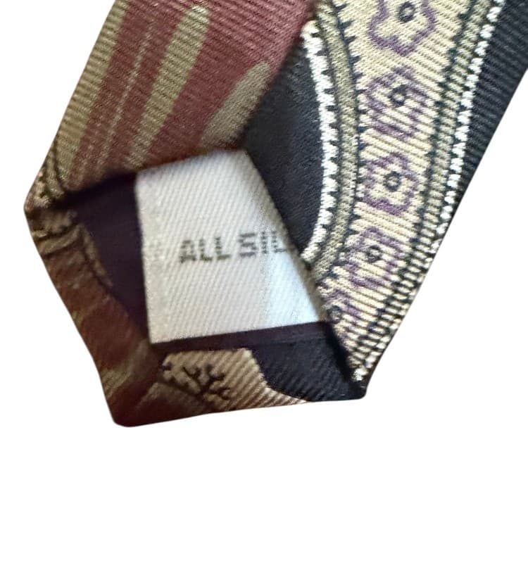 Vintage Pierre Cardin Silk Paisley Neck Tie Black Burgundy Designer Men’s - Thumbnail 4