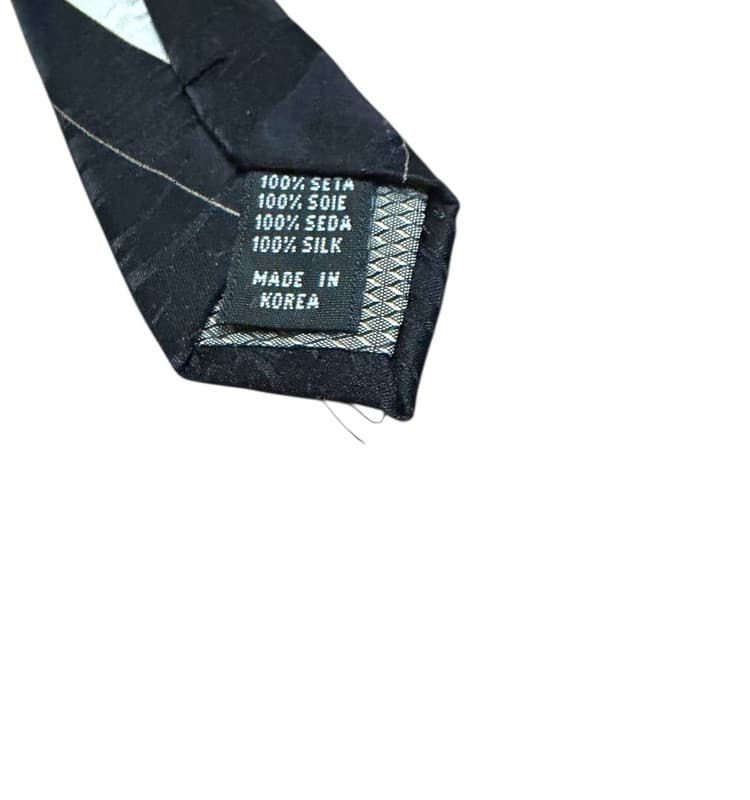 Verona Uomo Collezione 100% Silk Necktie Black Gold Abstract Geometric - Thumbnail 3