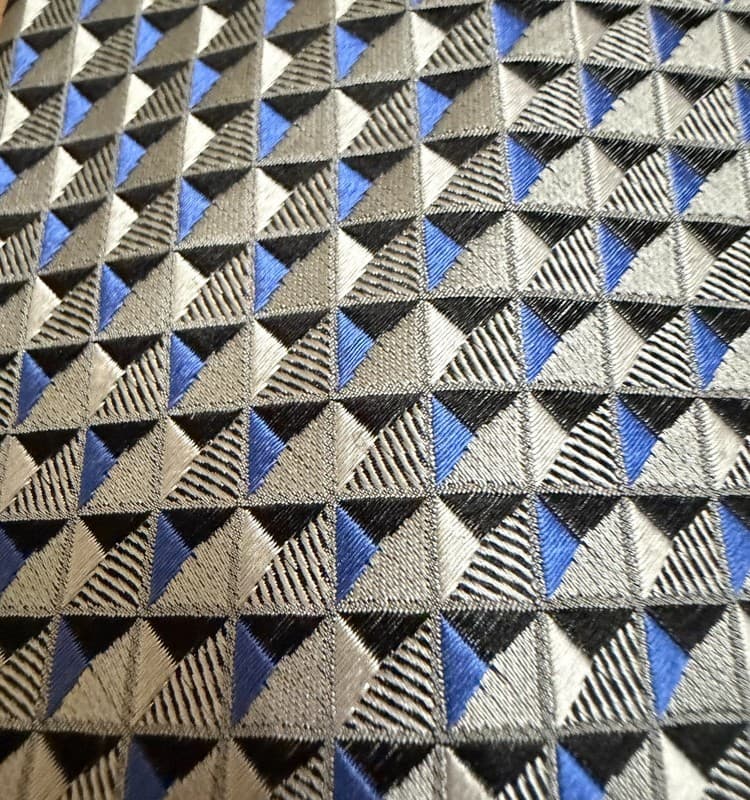 Van Heusen 100% Silk Geometric Triangle Tie Gray Black Blue Men’s Necktie - Thumbnail 4