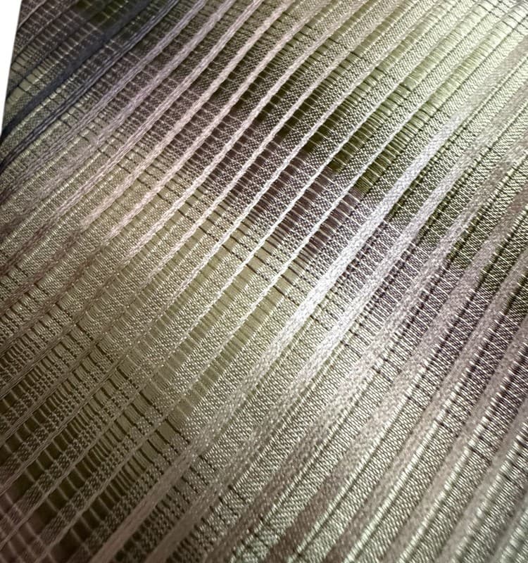 Van Heusen 100% Silk Necktie Green Gold Textured Striped Men’s Tie - Thumbnail 4