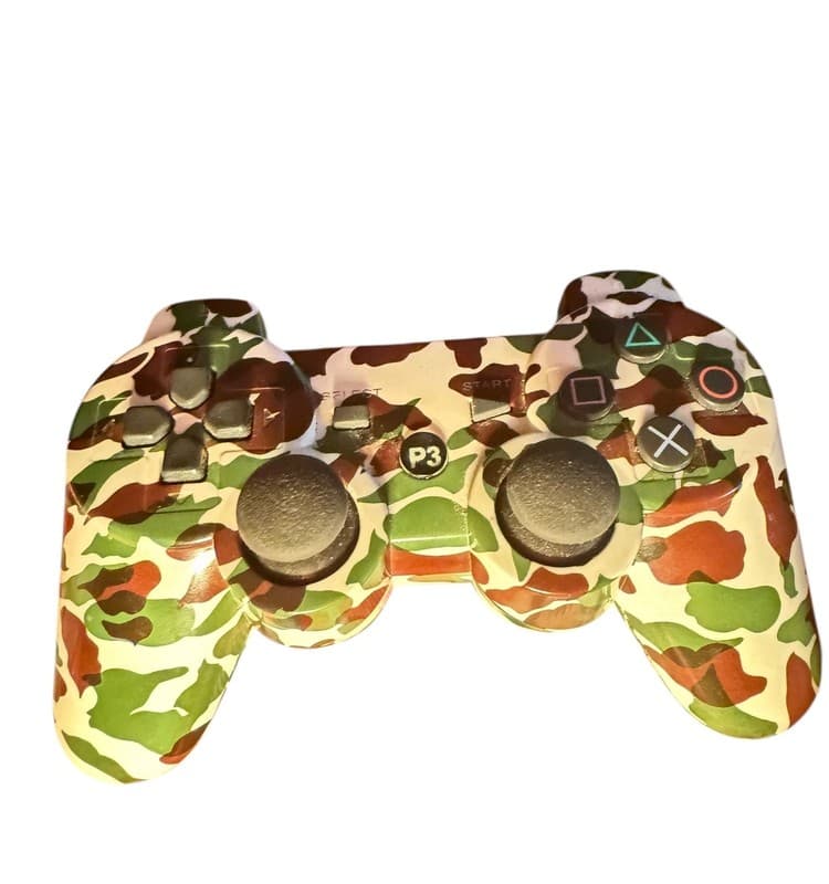 Generic Wireless P3 Bluetooth Dualshock III Controller - Green/Woodland Camo - Image 1