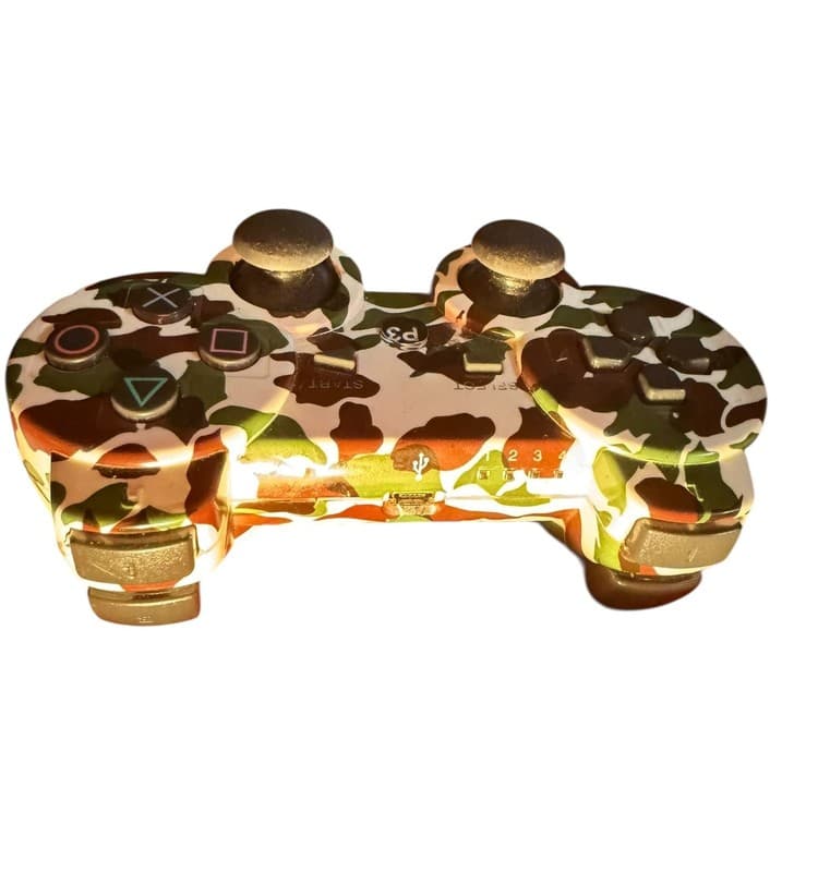 Generic Wireless P3 Bluetooth Dualshock III Controller - Green/Woodland Camo - Thumbnail 2