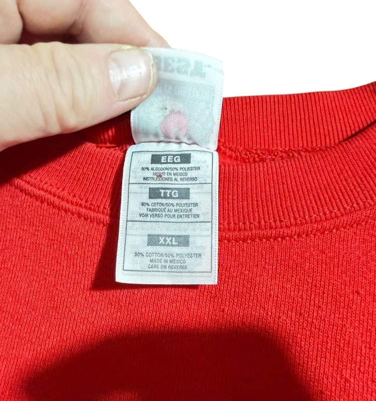 Vintage 90s Calhoun Middle School Chieftains Graphic Sweatshirt XXL Red - Thumbnail 5