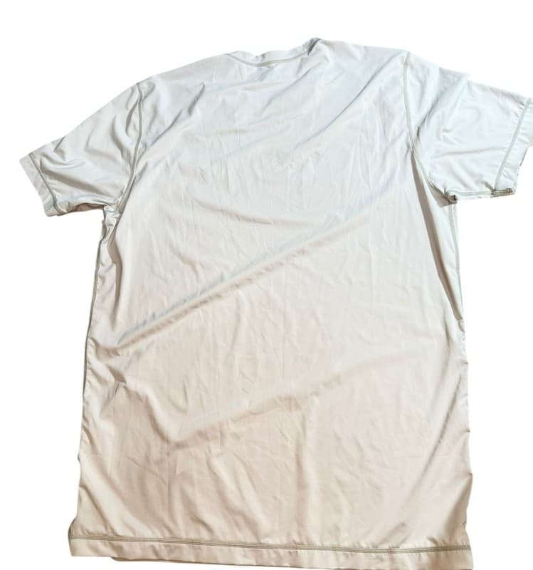 Hurley Men's Short Sleeve Rash Guard, Light Grey/Orange, Size XL — UPF 50+ - Thumbnail 2