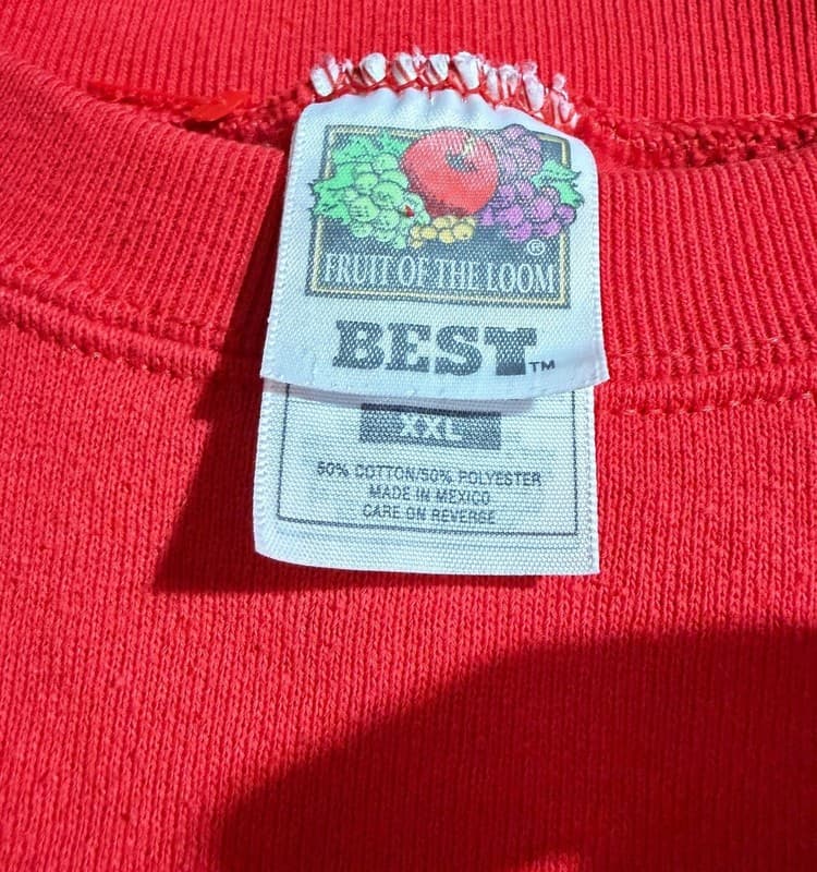 Vintage 90s Calhoun Middle School Chieftains Graphic Sweatshirt XXL Red - Thumbnail 4