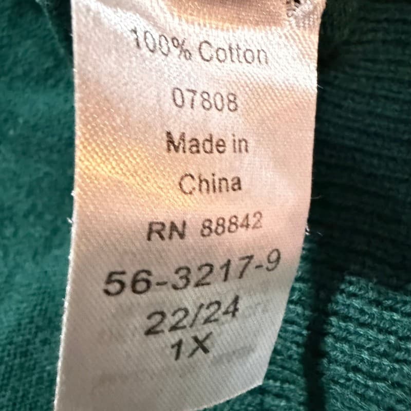 Women’s Ellos Turquoise Cotton Cardigan Size 1X (22-24) - Thumbnail 7