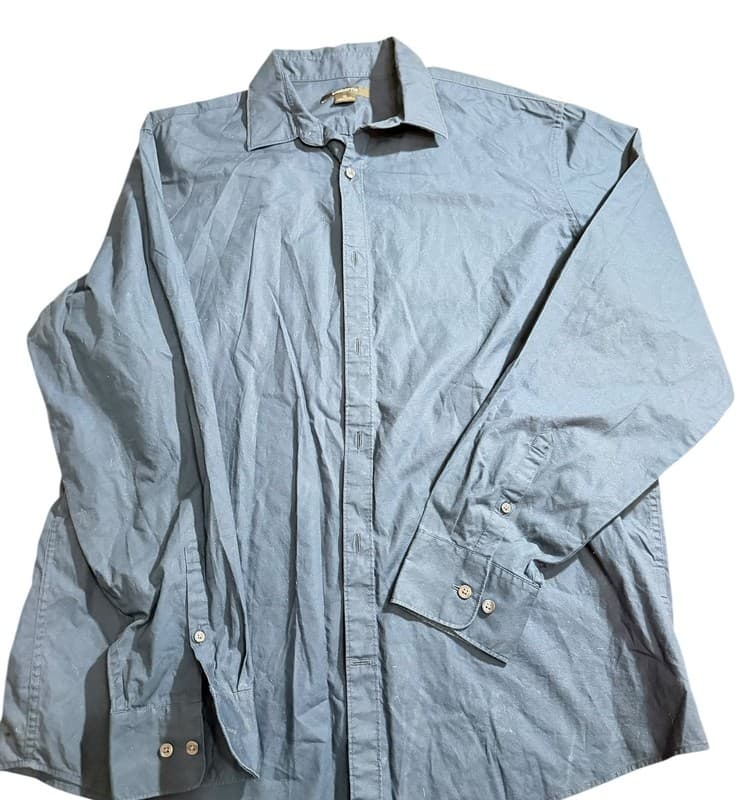 Men’s Claiborne Long Sleeve Button-Down Dress Shirt - Size XL - Navy Blue - Thumbnail 3