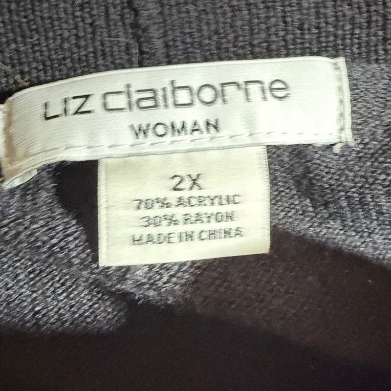 Women’s Liz Claiborne Black Open Front Cardigan Size 2X - Thumbnail 5