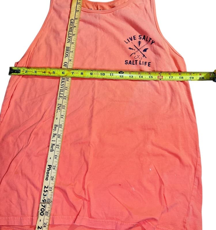 Salt Life “Live Salty” Tank Top | Coral | Unisex Large - Thumbnail 7