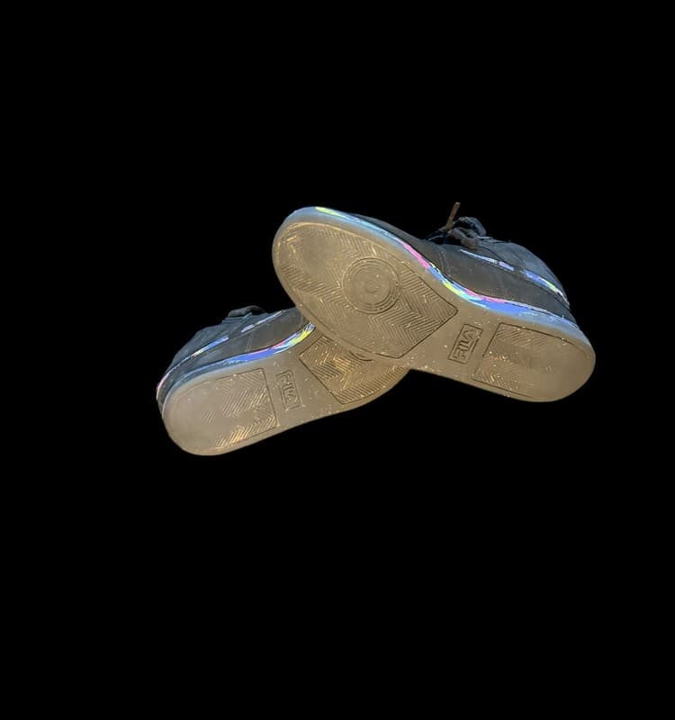 FILA Youth High Top Sneakers Black Paint Splatter Strap Size 6 EU 38 - Thumbnail 4