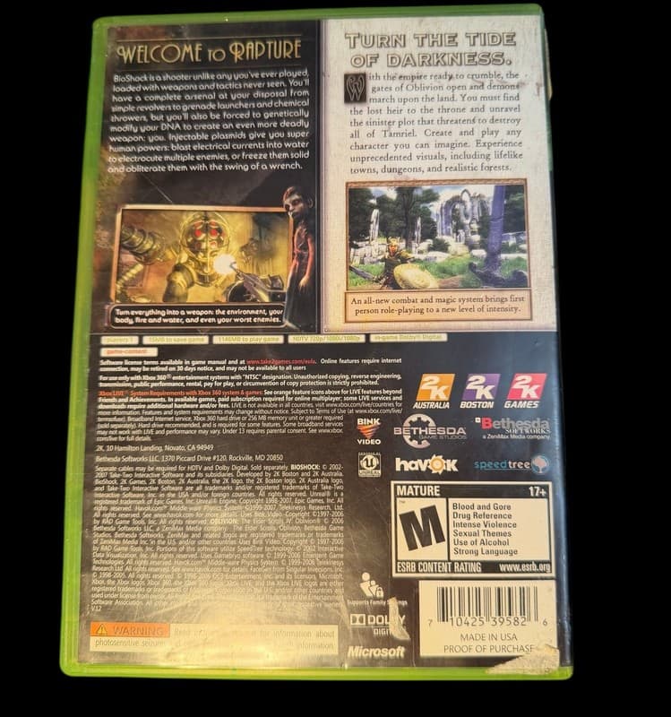 BioShock & The Elder Scrolls IV: Oblivion Combo Pack (Microsoft Xbox 360, 2007) - Thumbnail 2