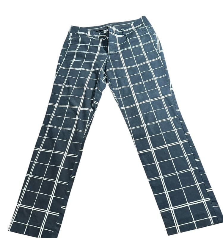 Stylus Black White Plaid Dress Pants Women’s 8 Ankle Straight Leg - Image 1