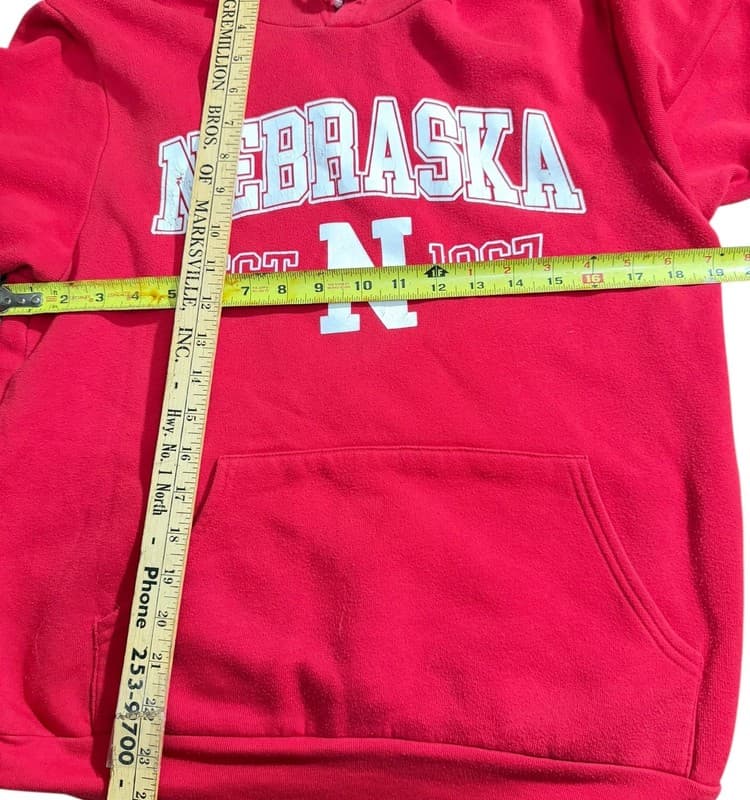 Nebraska Cornhuskers Red Pullover Hoodie Fleece Lined College Sweatshirt - Thumbnail 4