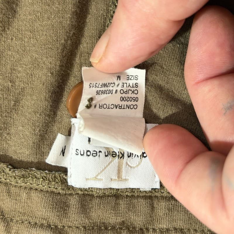 Calvin Klein Jeans Olive Green Cotton Shorts Womens Size M - Thumbnail 4