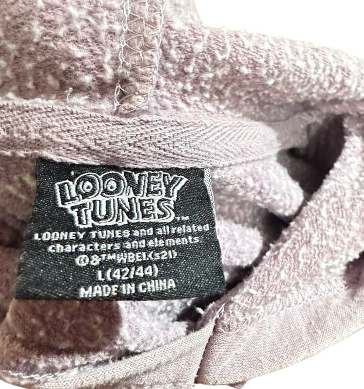 Looney Tunes Marvin the Martian Hoodie Sweatshirt Small Light Purple - Thumbnail 3