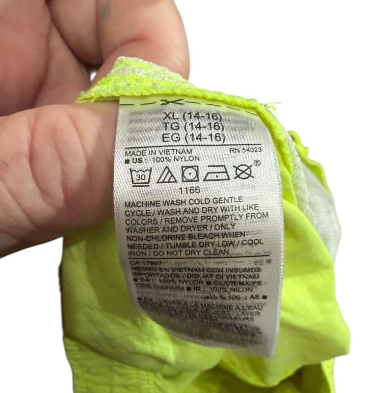 Old Navy Men’s Neon Green Swim Trunks XL Elastic Waist Nylon Shorts - Thumbnail 4