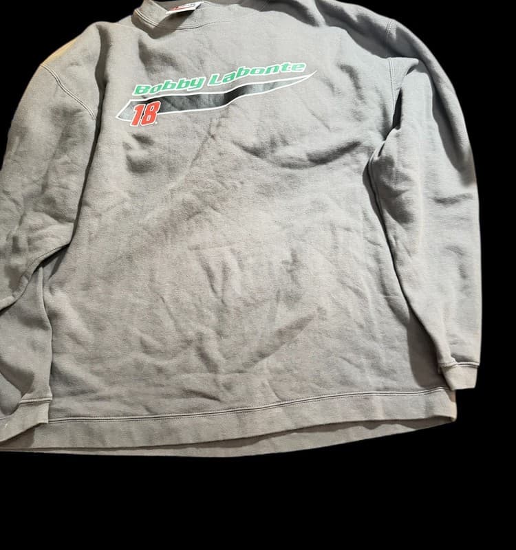 Vintage Bobby Labonte #18 Interstate Batteries Racing NASCAR Pullover Sweatshirt - Image 1