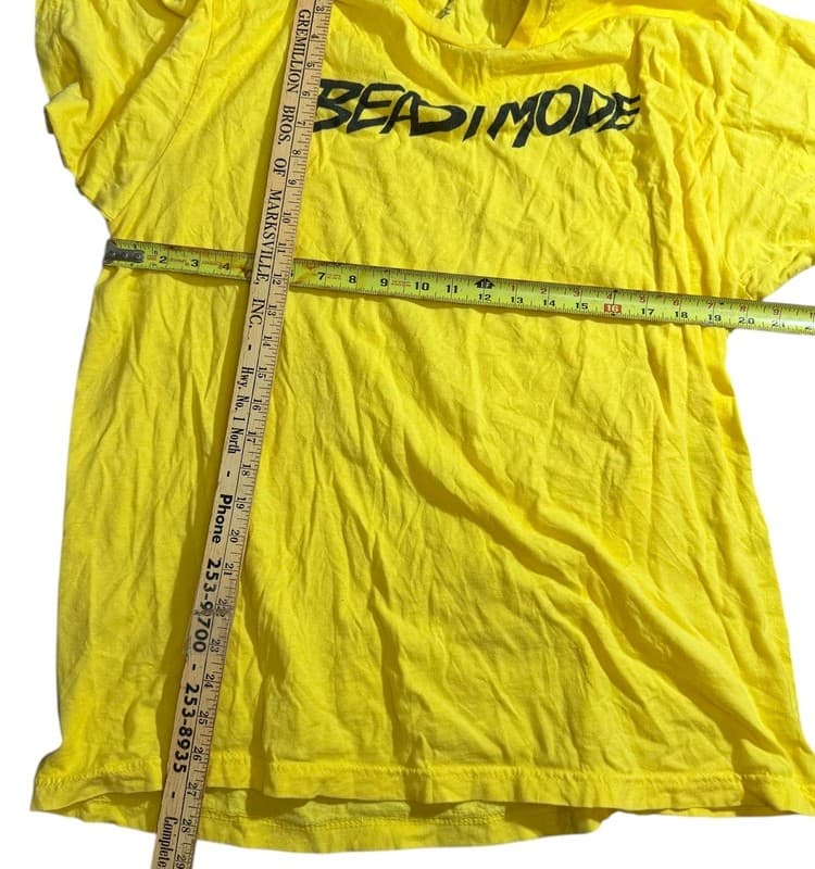 Beastmode Yellow Graphic Gym T Shirt Mens XL Fitness Workout Tee - Thumbnail 5