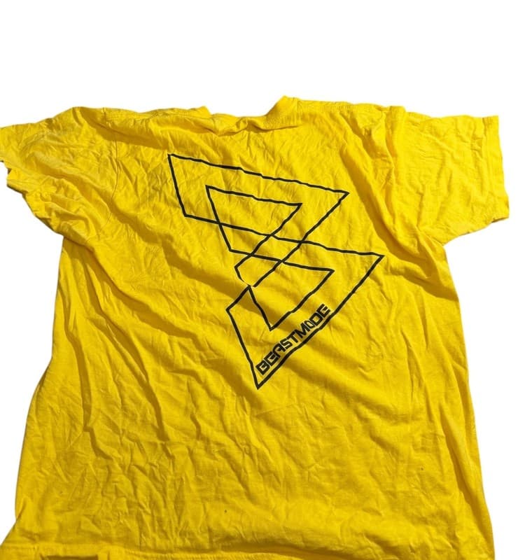 Beastmode Yellow Graphic Gym T Shirt Mens XL Fitness Workout Tee - Thumbnail 2