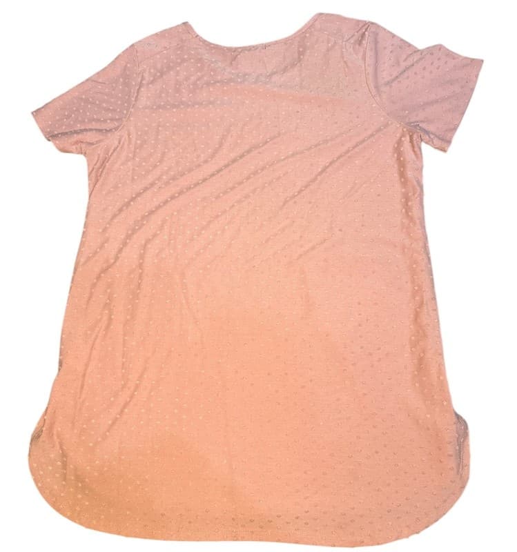 Adrianna Papell Women’s Blush Swiss Dot Short Sleeve Blouse Size M - Thumbnail 2