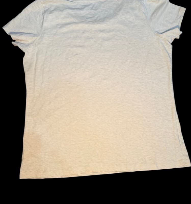 St. John’s Women’s Large Cream Short Sleeve Scoop Neck Embellished Top - Thumbnail 2