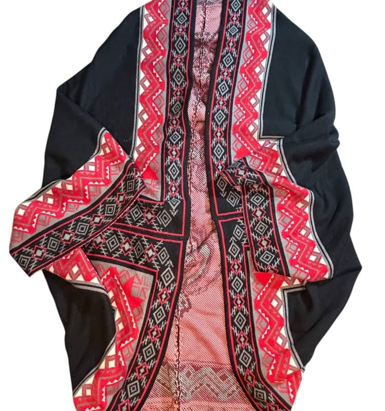 Flying Tomato Boho Southwestern Aztec Knit Kimono Cardigan S/M Style SW2320 - Image 1