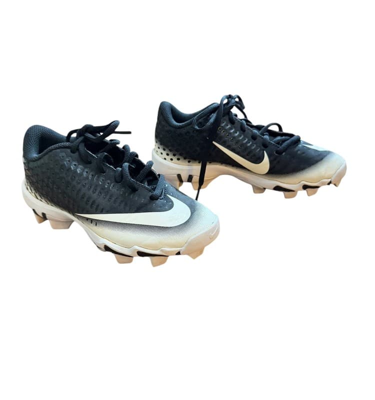 Nike Youth Vapor Football Cleats Black White Size 1Y AO8151-003 - Thumbnail 2
