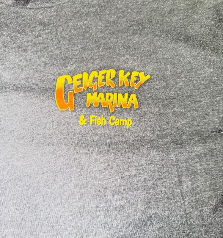 Geiger Key Marina Fish Camp T-Shirt Iguana Graphic Florida Keys Large - Thumbnail 3