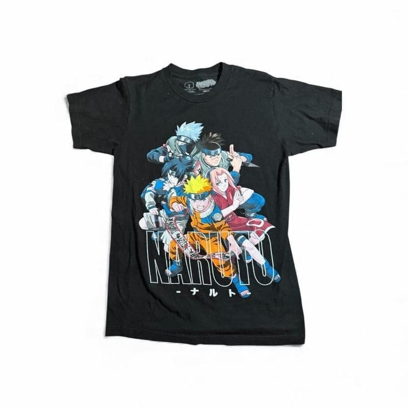 Vintage 2002 Naruto Shonen Jump T-Shirt Entire Cast Black - Image 1