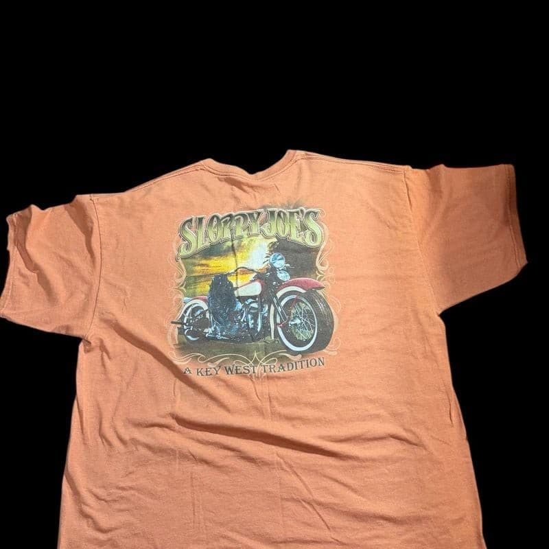 Sloppy Joe’s Key West Motorcycle T Shirt Mens 2XL Gildan Ultra Cotton - Thumbnail 2
