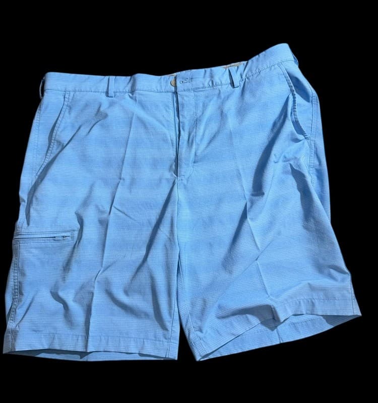 Greg Norman Men’s Golf Shorts W40 Blue Stretch Performance Shark Logo - Thumbnail 3
