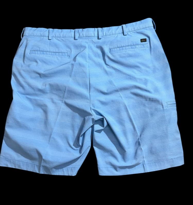 Greg Norman Men’s Golf Shorts W40 Blue Stretch Performance Shark Logo - Thumbnail 4